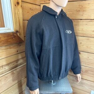 Men's Large Vintage Wool Bomber Jacket‎ Coat and Cotton Blend Work Office